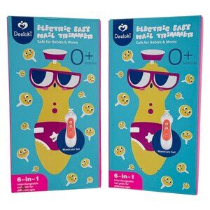 Deeloki Electric Baby Nail Trimmer 6-In-1 Set Safe For Babies & Moms 2-Pack